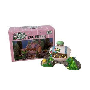Vtg Cottontale Cottages Egg Bridge Easter Bunny Village House Joann Fabrics 2002